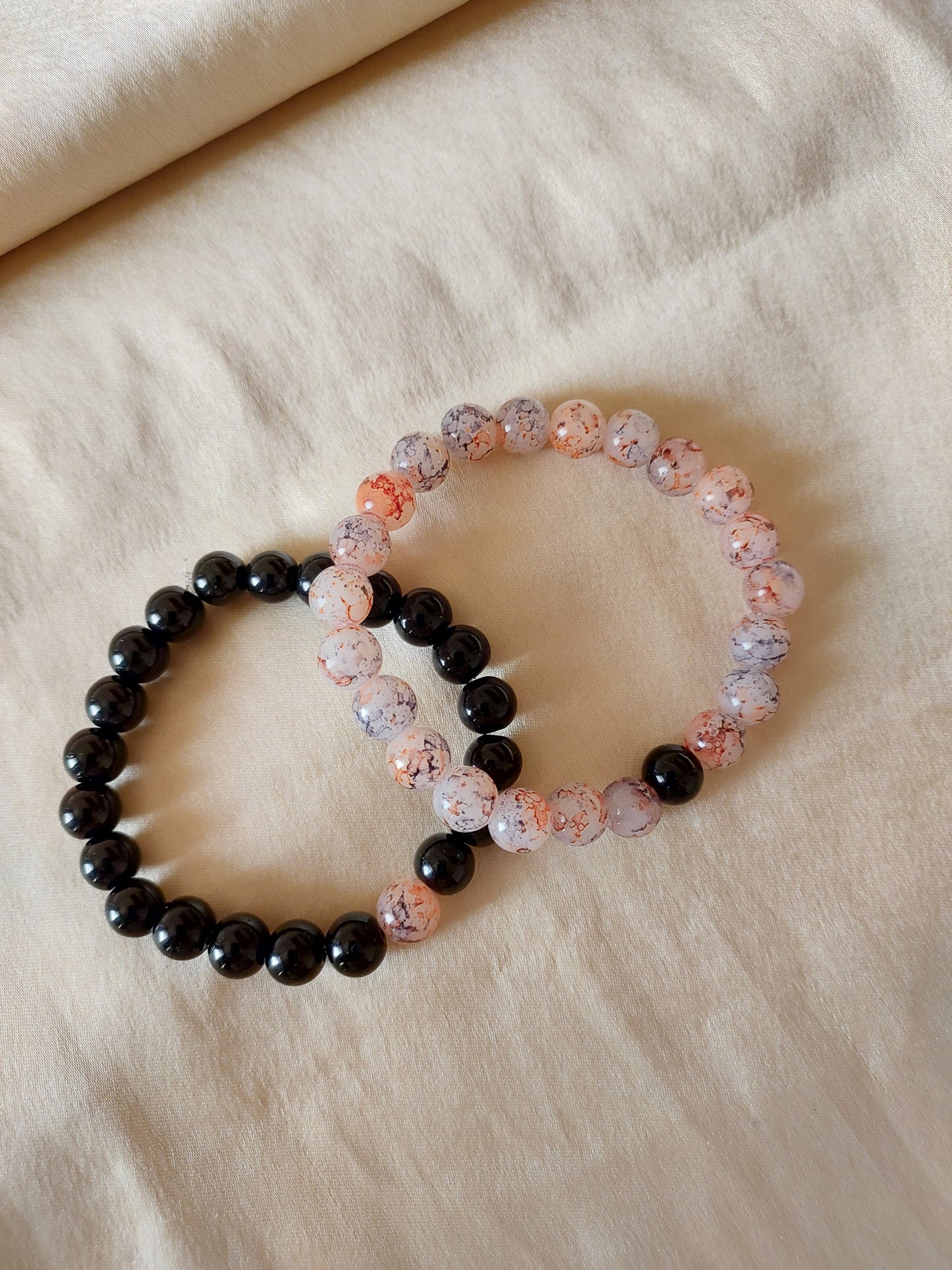 Adjustable Couple Glass Beads Bracelet