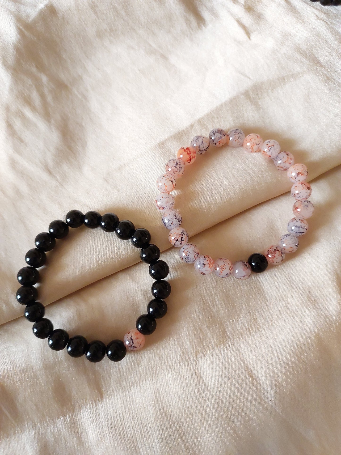 Adjustable Couple Glass Beads Bracelet