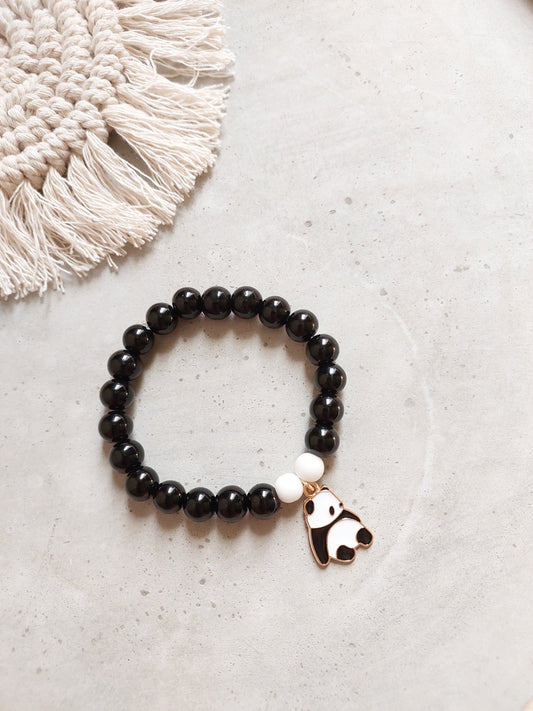 Adjustable Couple Glass Beads Bracelet With panda Charm