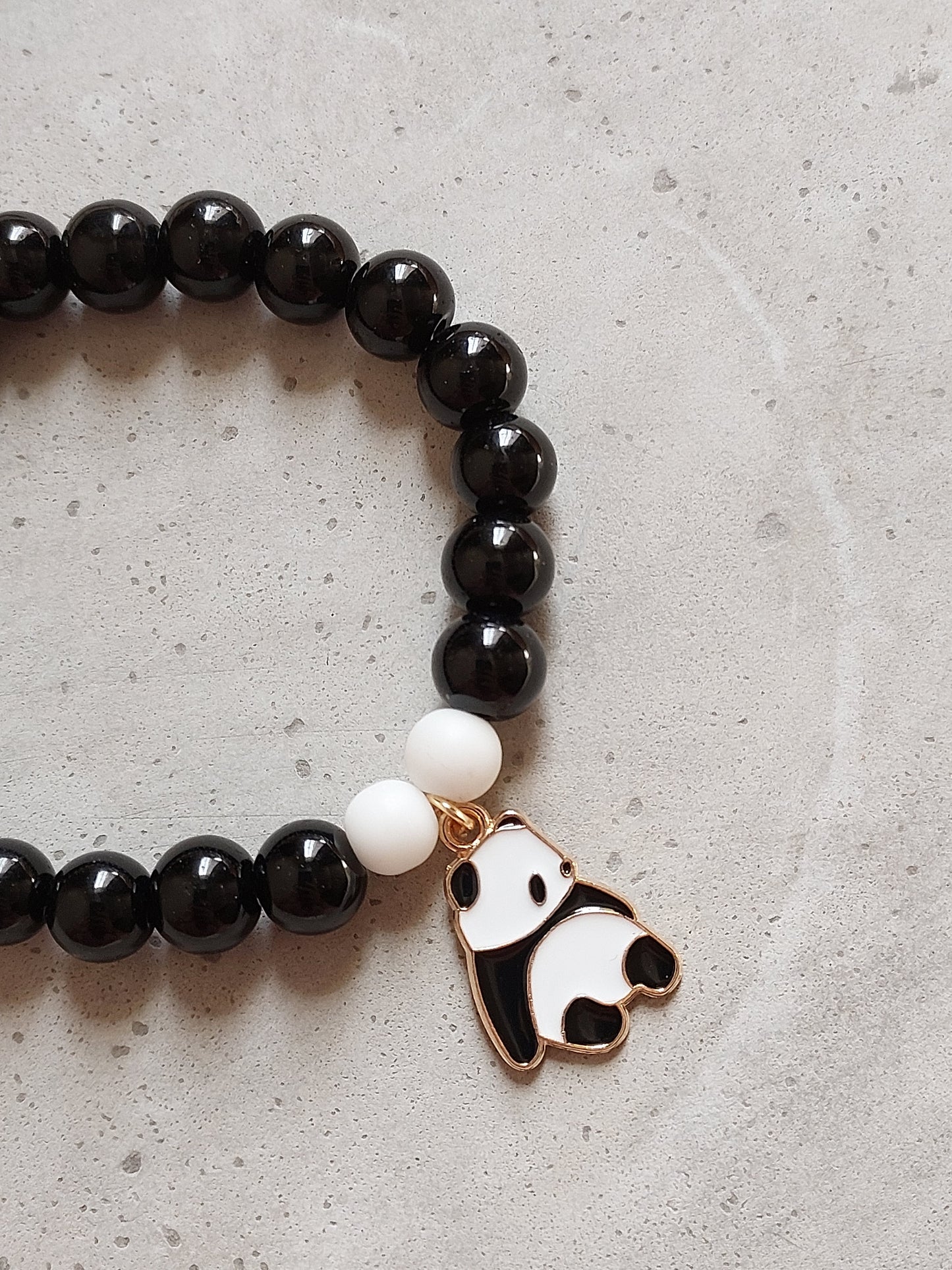 Adjustable Couple Glass Beads Bracelet With panda Charm