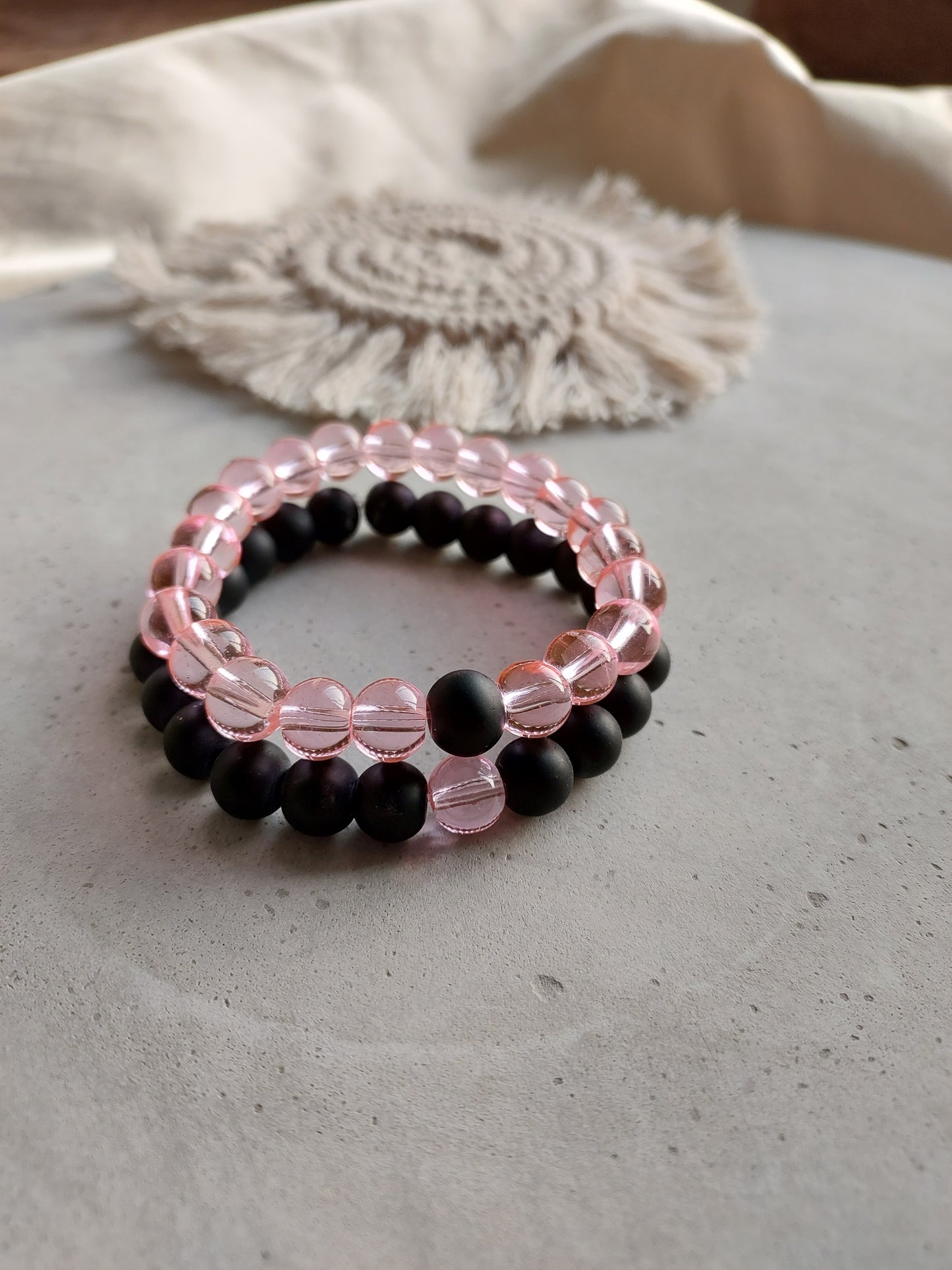 Adjustable Couple Glass Beads Bracelet