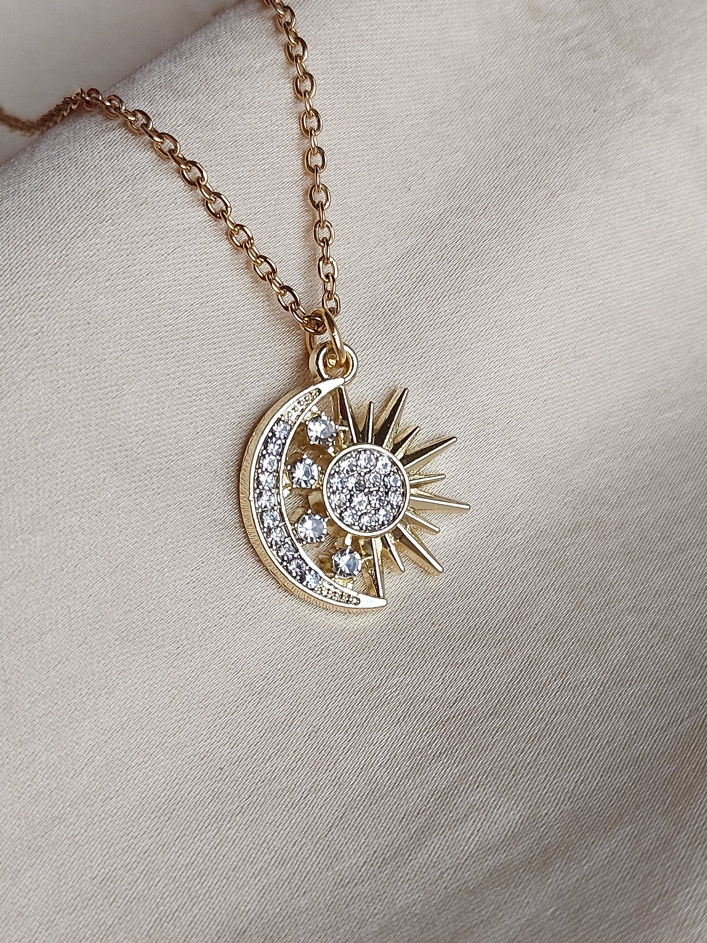 Minimal  Sun moon Necklace| Perfect for Daily wear