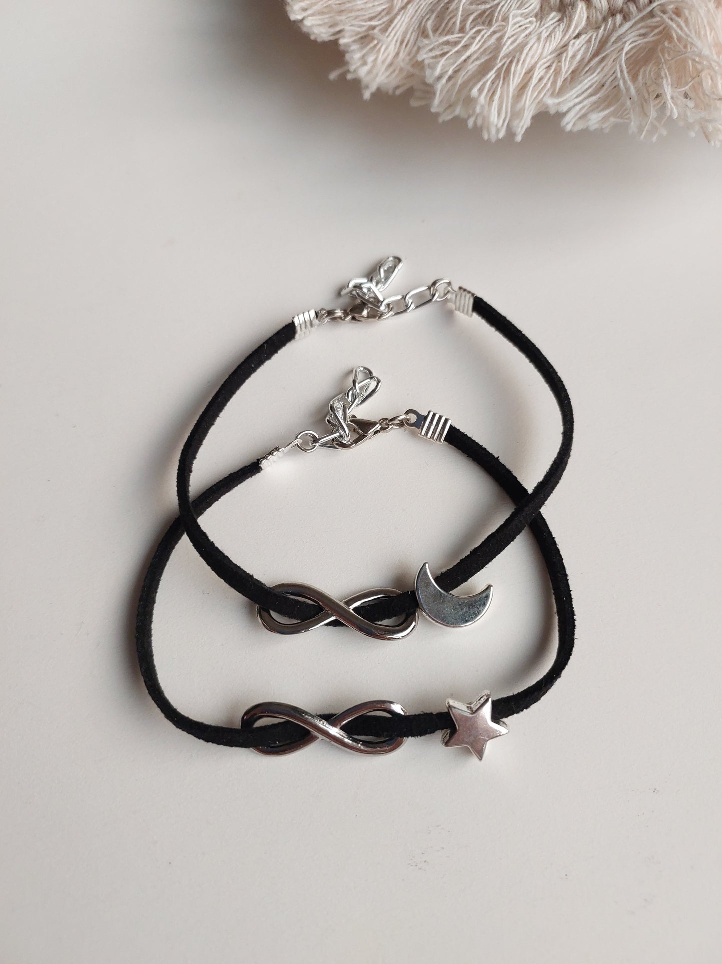 Silver Star Moon with infinity Bracelet