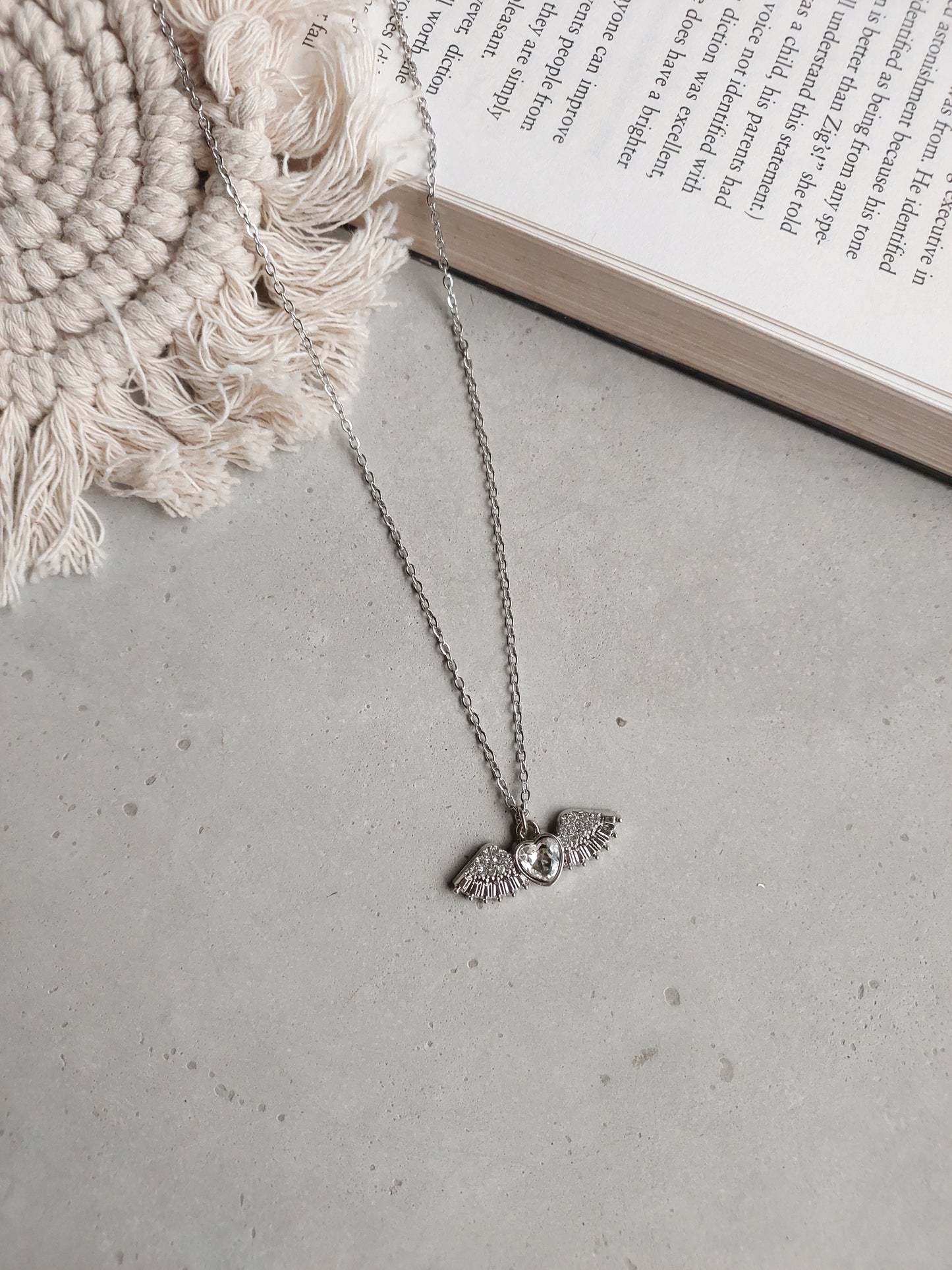 Minimal Silver Heart Wings Necklace| Perfect for Daily wear