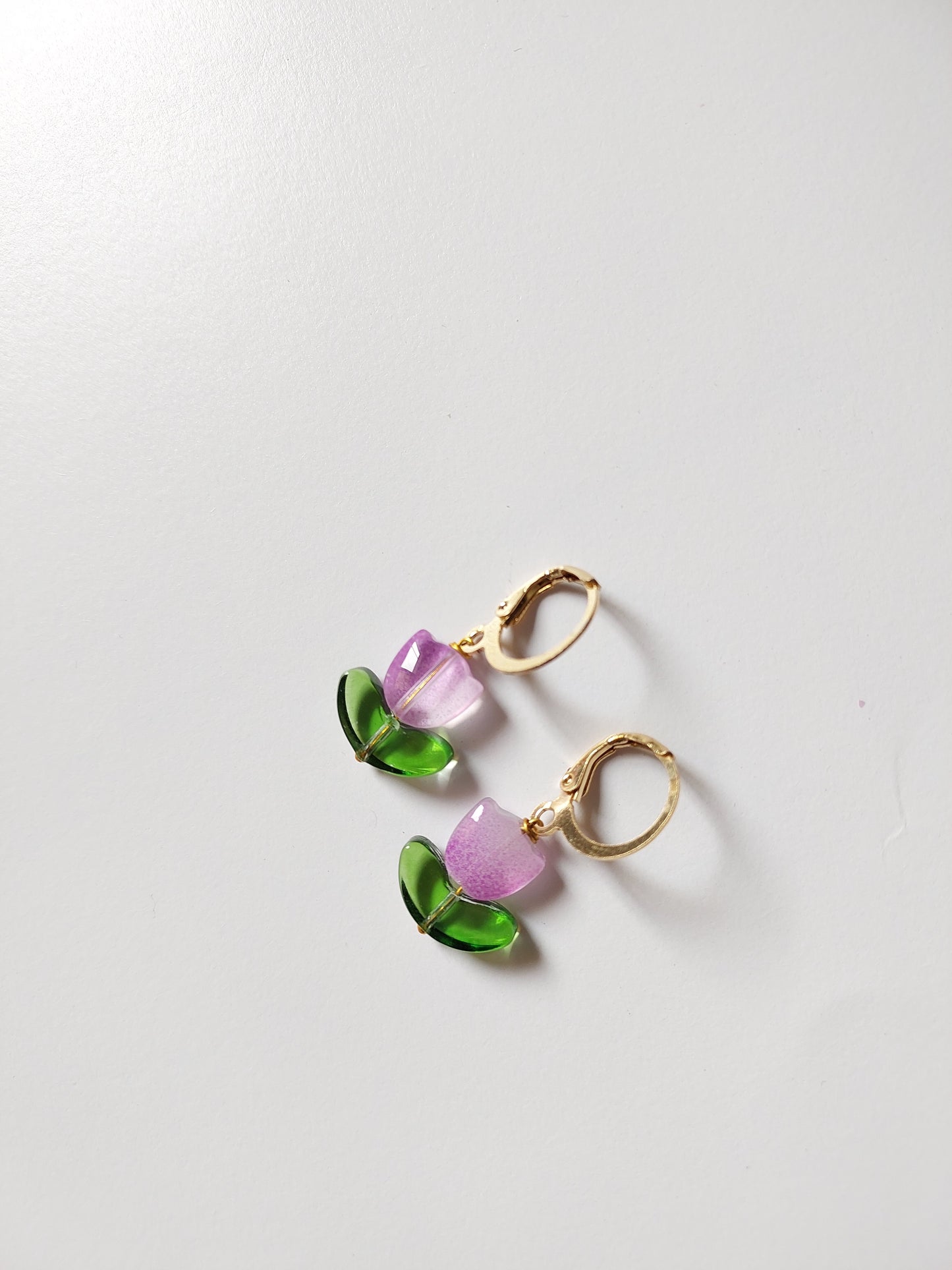 Korean gold Plated Purple Tulip  Earrings