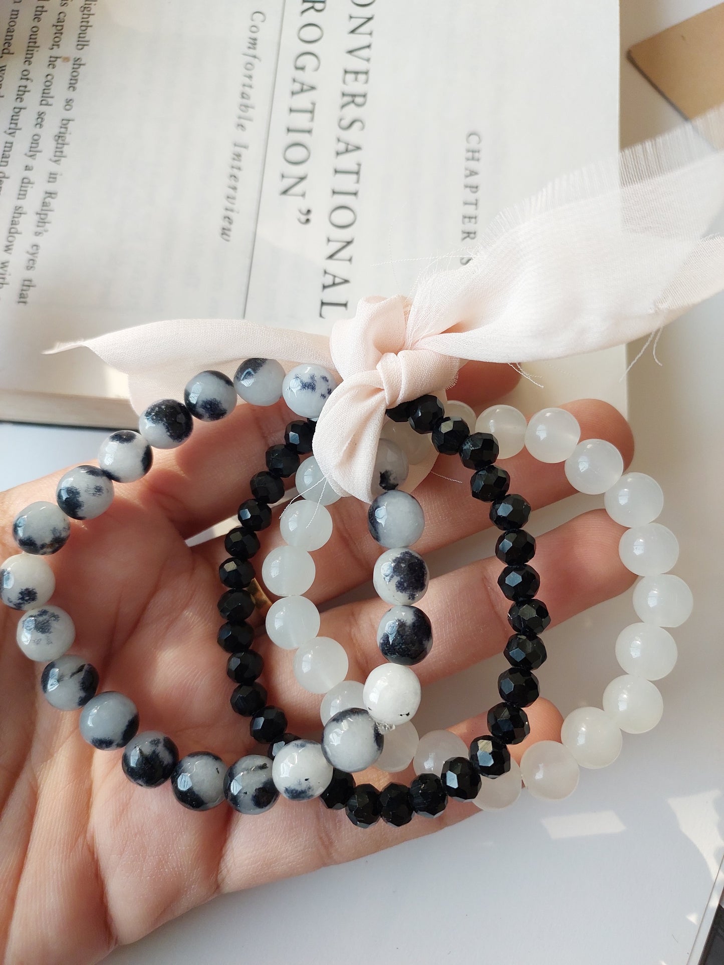 Adjustable Couple Agate Beads Bracelet