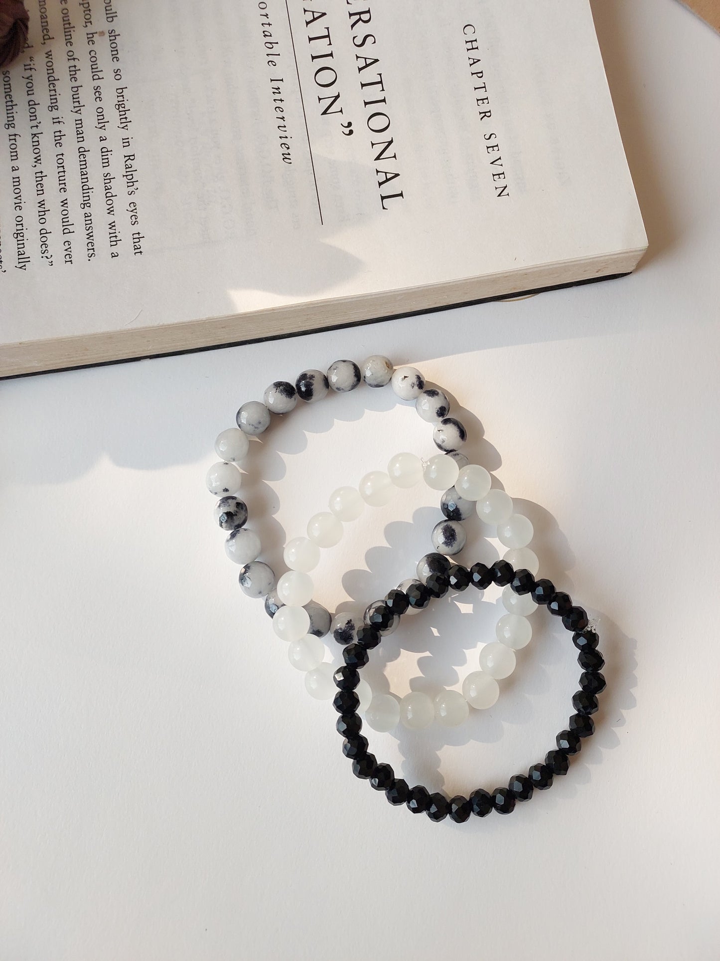 Adjustable Couple Agate Beads Bracelet