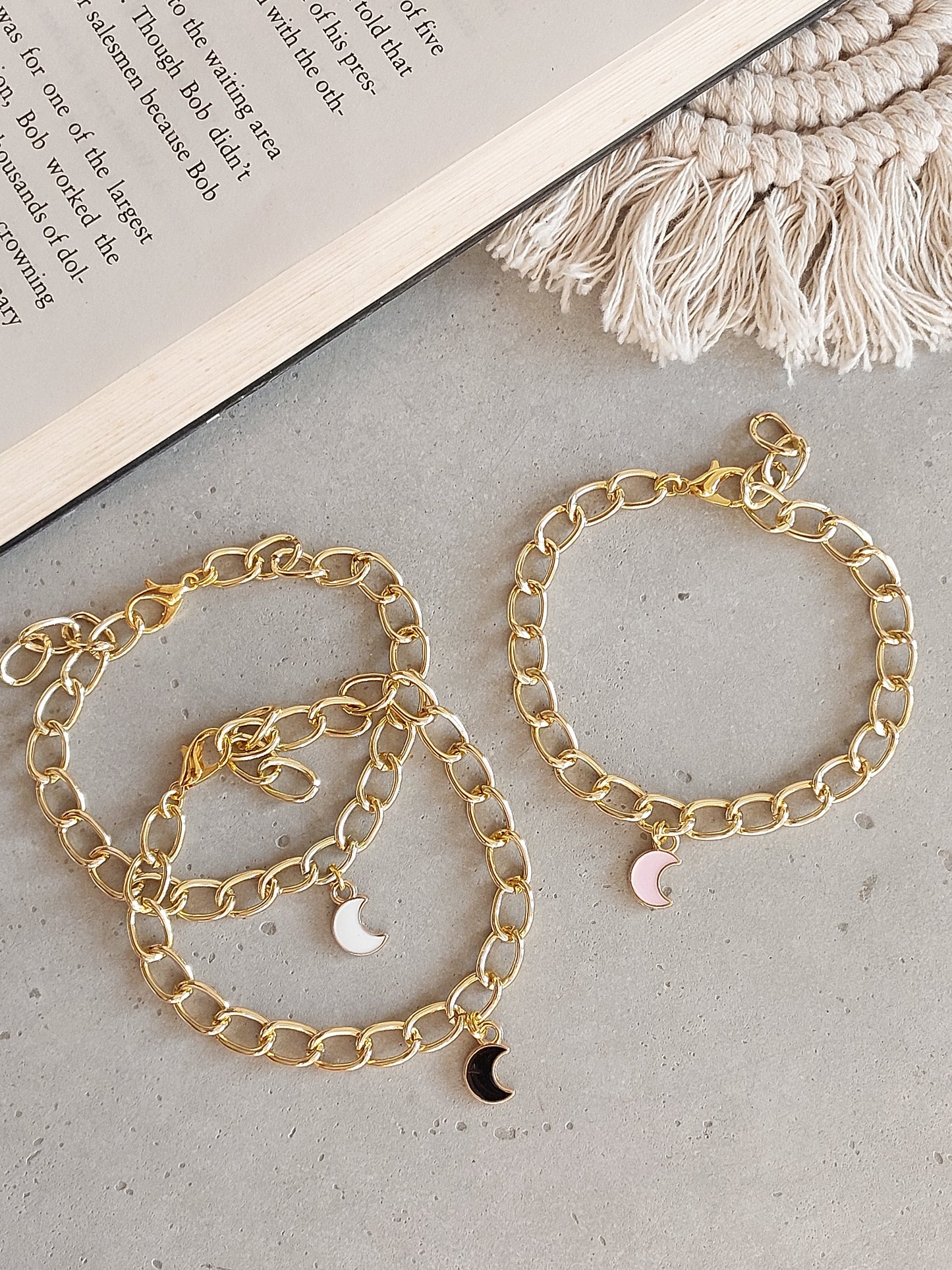 Alloy Moon Big Chain Bestfriends Bracelet