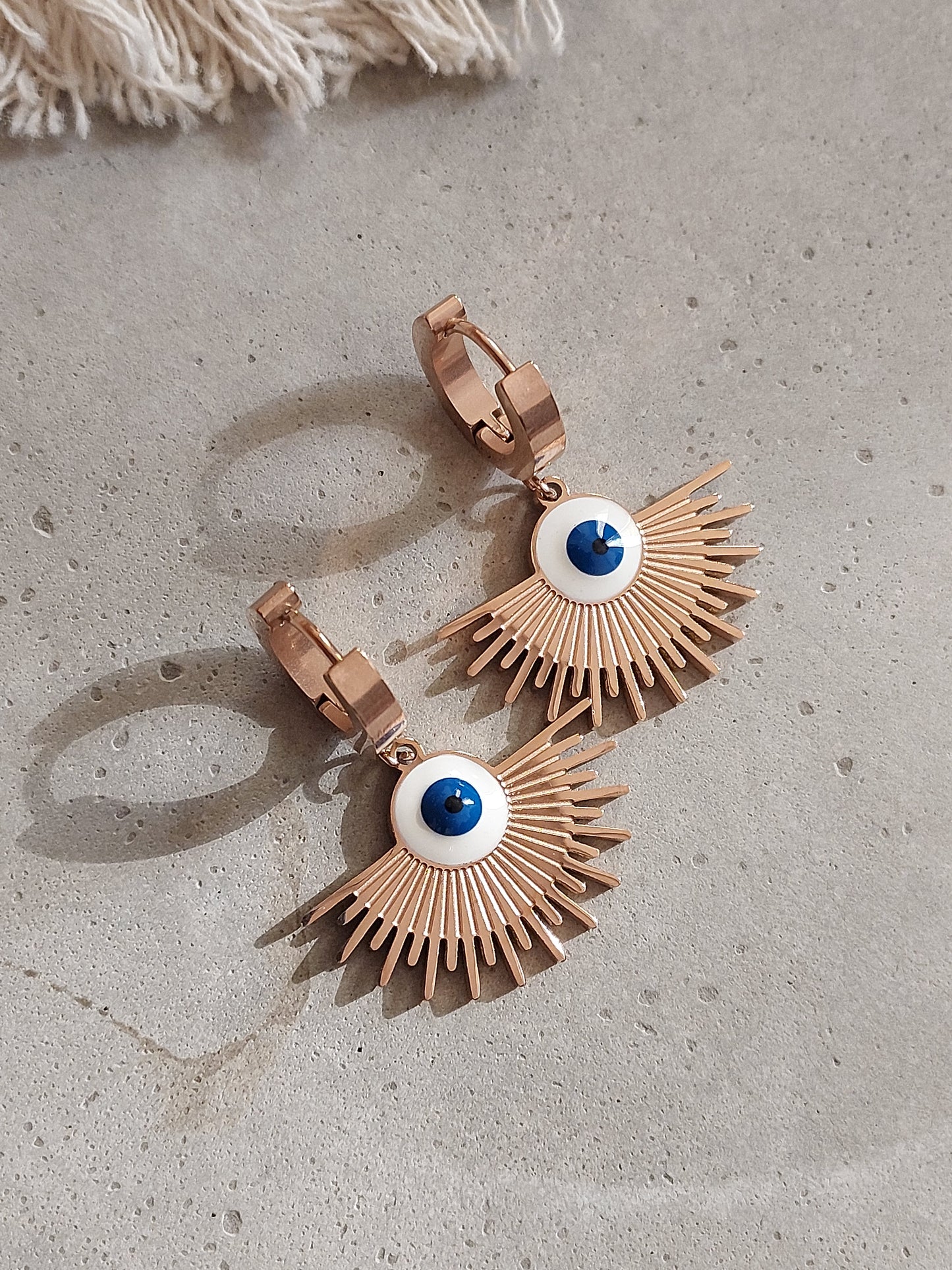 Korean Style Gold Plated Evil eye  Earrings | Anti tarnish