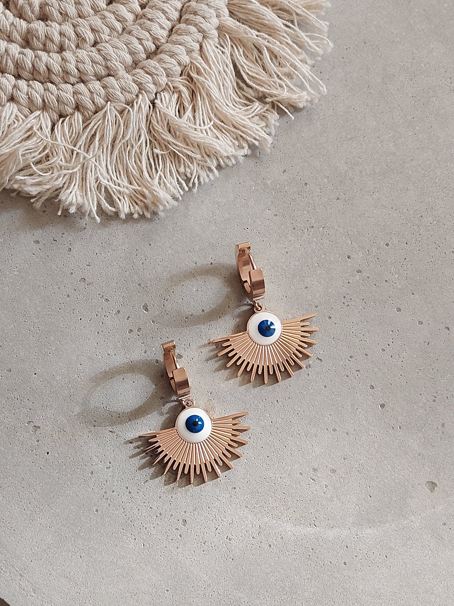 Korean Style Gold Plated Evil eye  Earrings | Anti tarnish