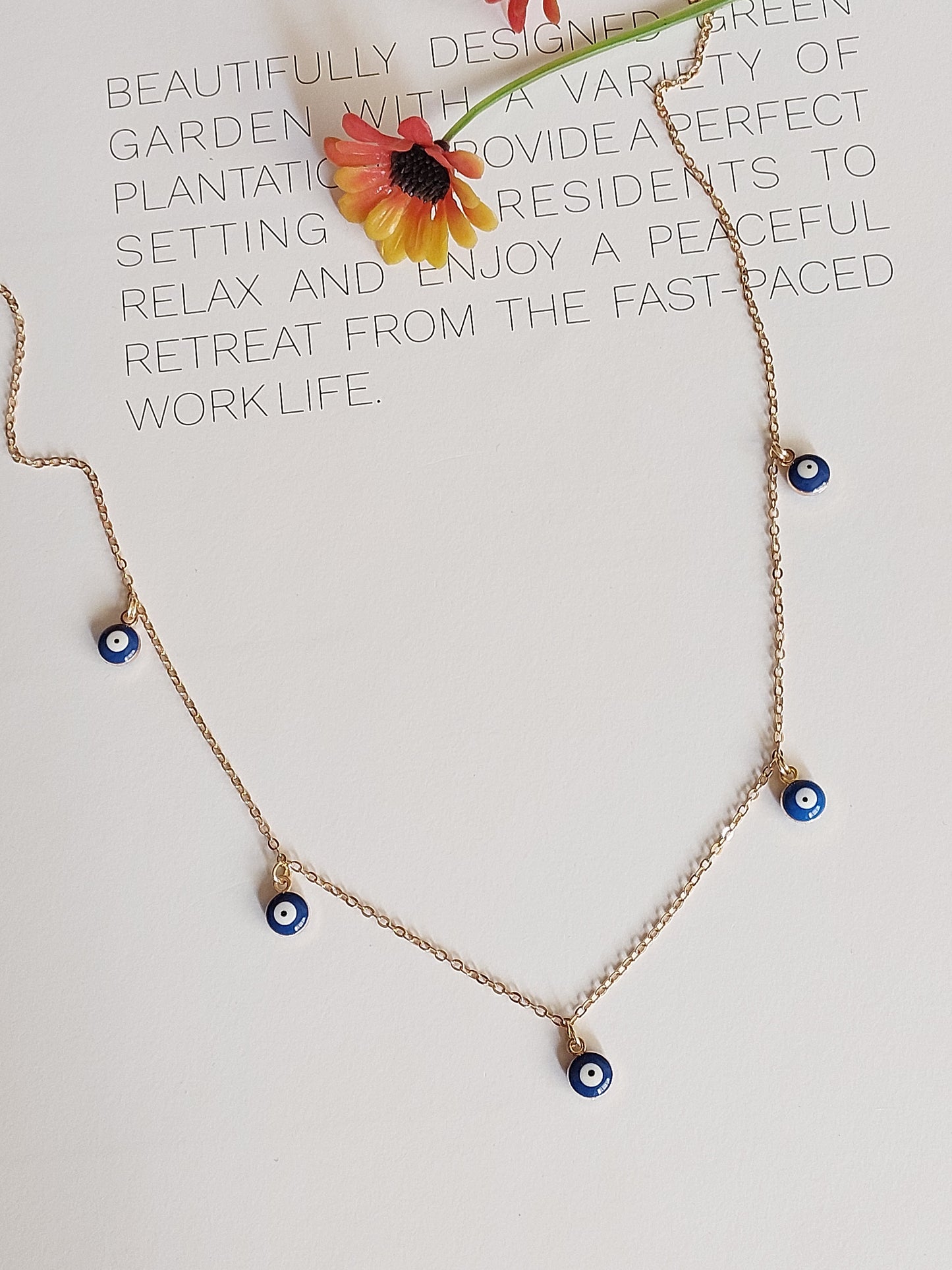 Minimal  Evil Eye  Necklace| Perfect for Daily wear