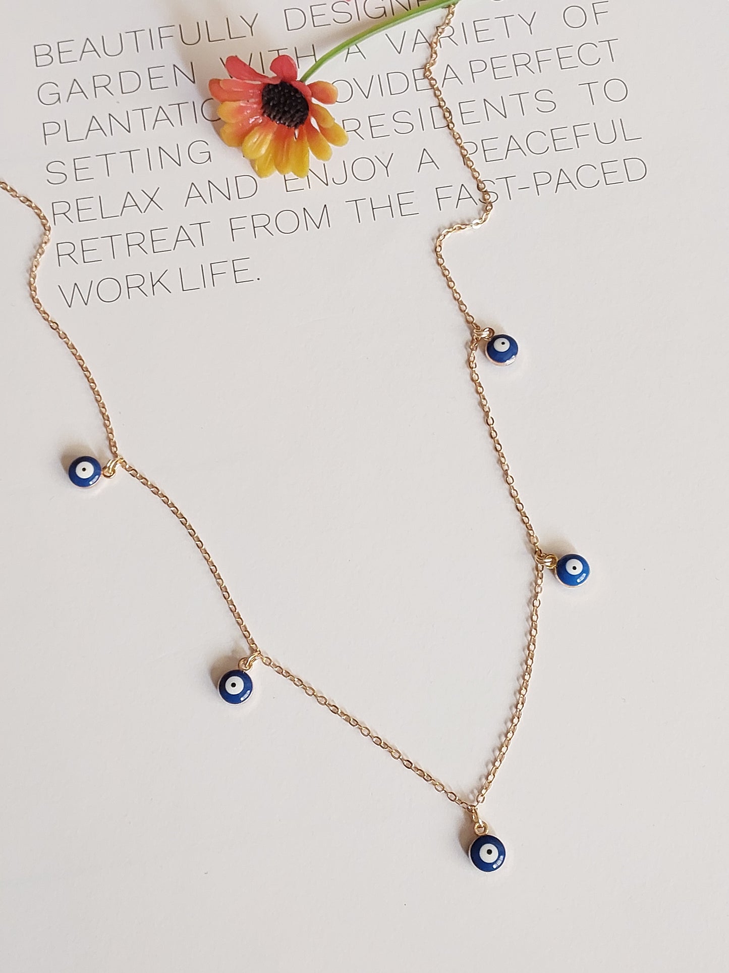 Minimal  Evil Eye  Necklace| Perfect for Daily wear