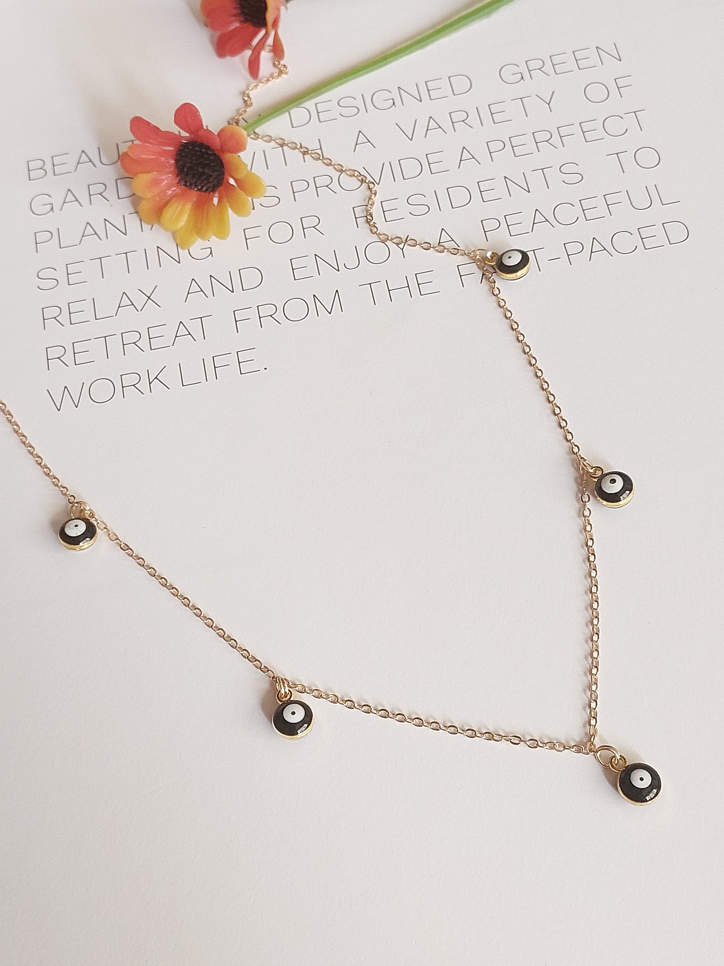 Minimal  Evil Eye  Necklace| Perfect for Daily wear