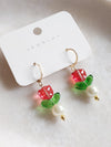 Korean gold Plated Red Tulip  Earrings