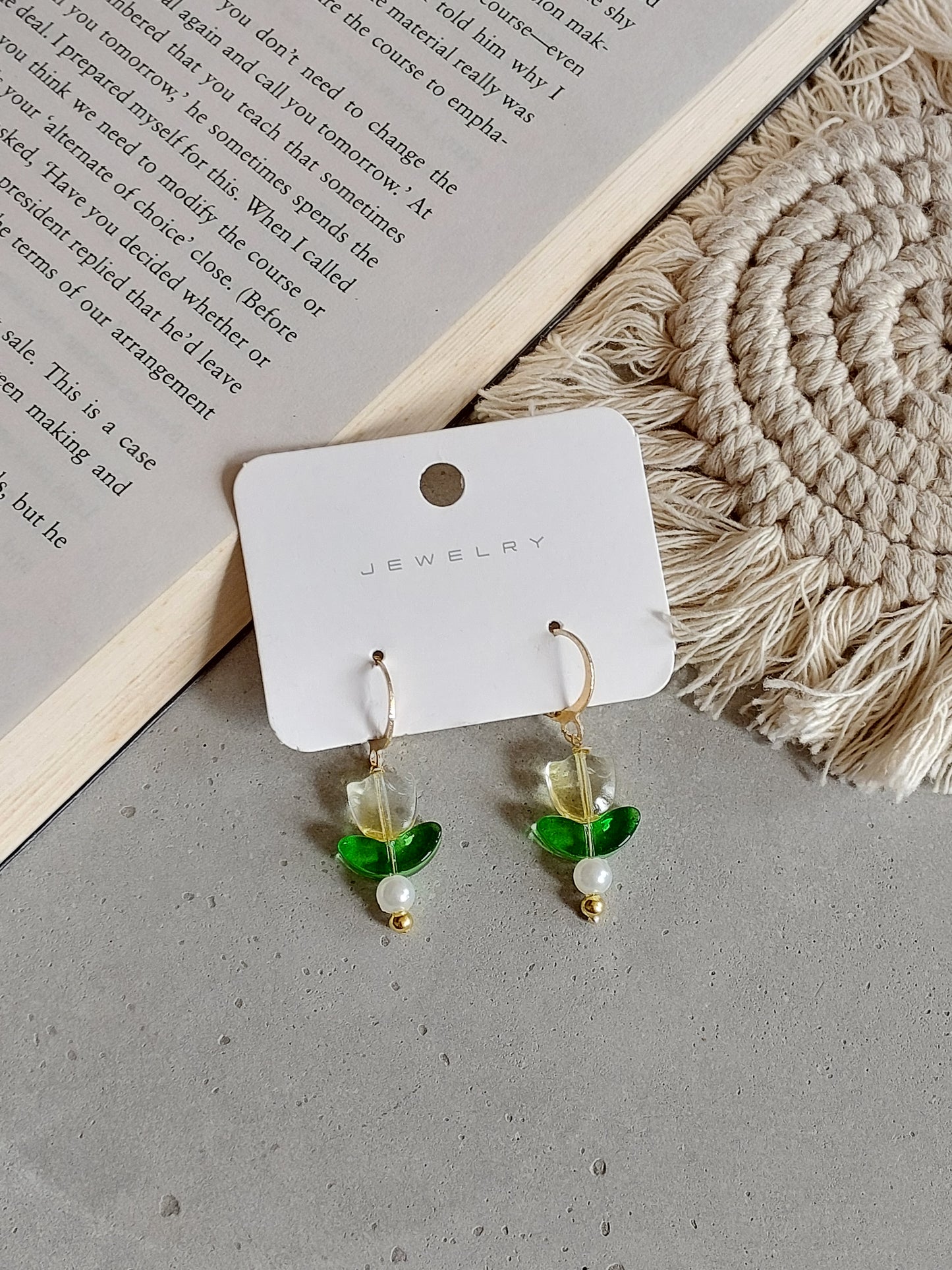 Korean gold Plated Yellow Tulip  Earrings