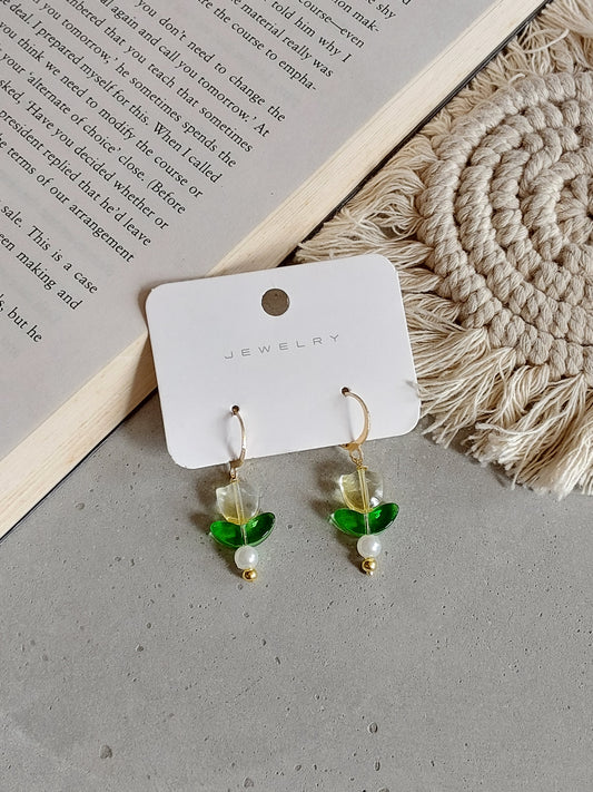 Korean gold Plated Yellow Tulip  Earrings