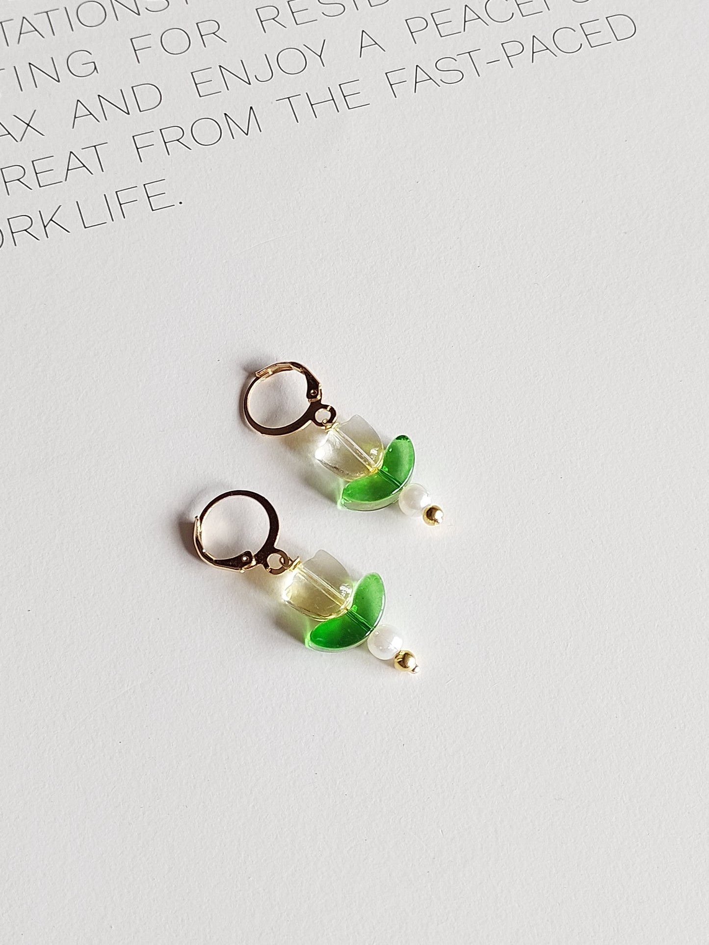 Korean gold Plated Yellow Tulip  Earrings