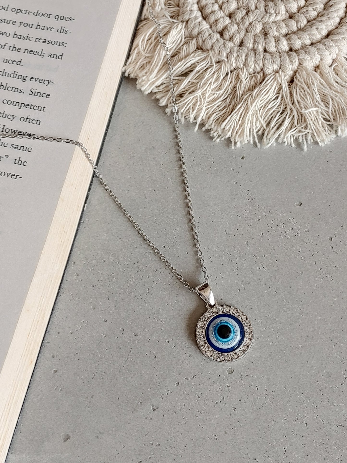 Minimal Silver Evil Eye Necklace| Perfect for Daily wear