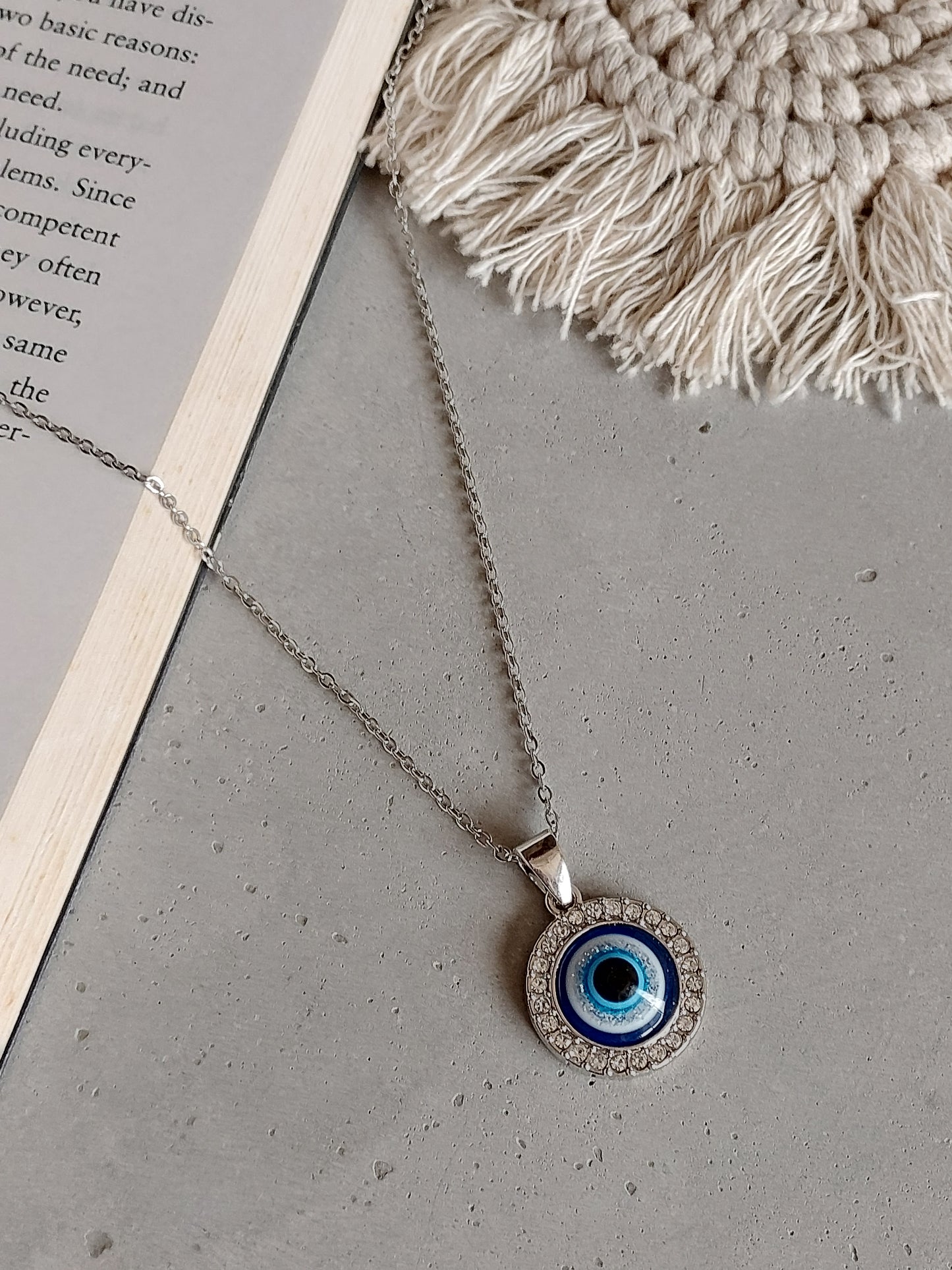 Minimal Silver Evil Eye Necklace| Perfect for Daily wear