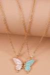 pink and sky Butterfly Wings Friendship Necklace