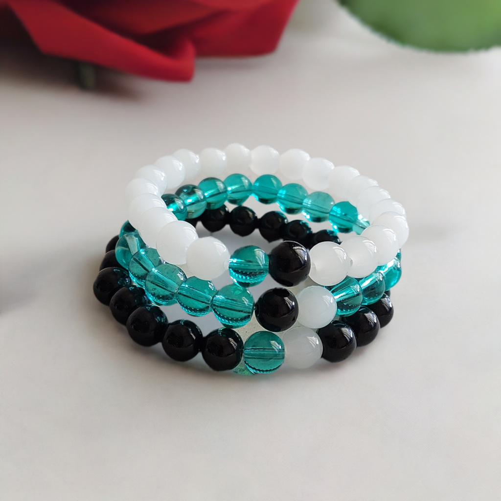 Adjustable Couple Glass Beads Bracelet