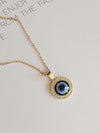 Minimal Golden Round Evil Eye Necklace| Perfect for Daily wear