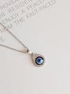 Minimal Silver Eye Drop Evil Eye Necklace| Perfect for Daily wear