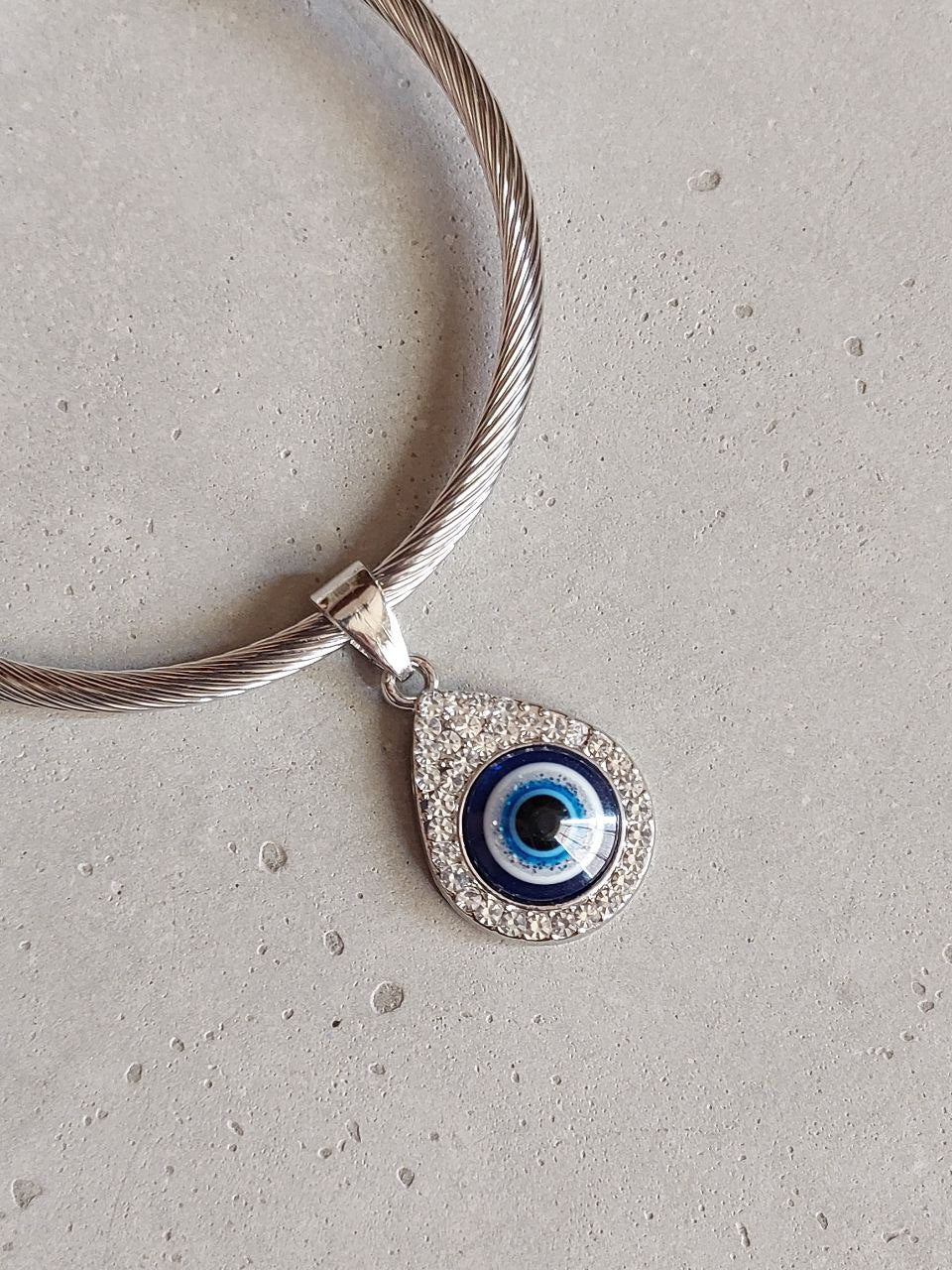 Silver platted Cuff Evil eye  Bracelet  |Perfect for daily Wear