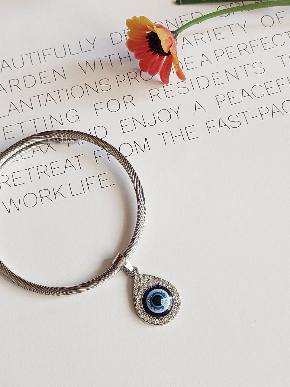 Silver platted Cuff Evil eye  Bracelet  |Perfect for daily Wear